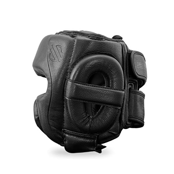 Sanabul Battle Forged Professional Boxing Headgear for Men | Martial Arts Taekwondo Kickboxing MMA Head Gear | Fighting & Sparring Helmet | Full-Face Protection (Black, Small)