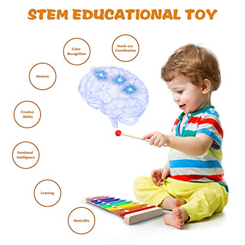 Kleurrijke Xylofoon, INFANT MOMENT Handklop Houten Muziek Instrument Opwindend Muziektalent, Kinder Muziek Melodie 8… - Image 3