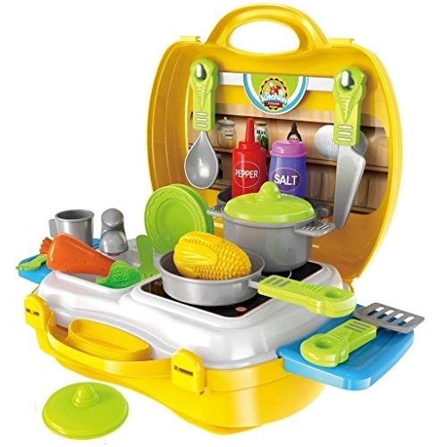 Ladila Pretend Play Kitchen Toy Kit Cookware Toys Play Food Pots and Pans for Kids School and Chef Role Play Cooking Kitchen Toy Set for Kids Girls