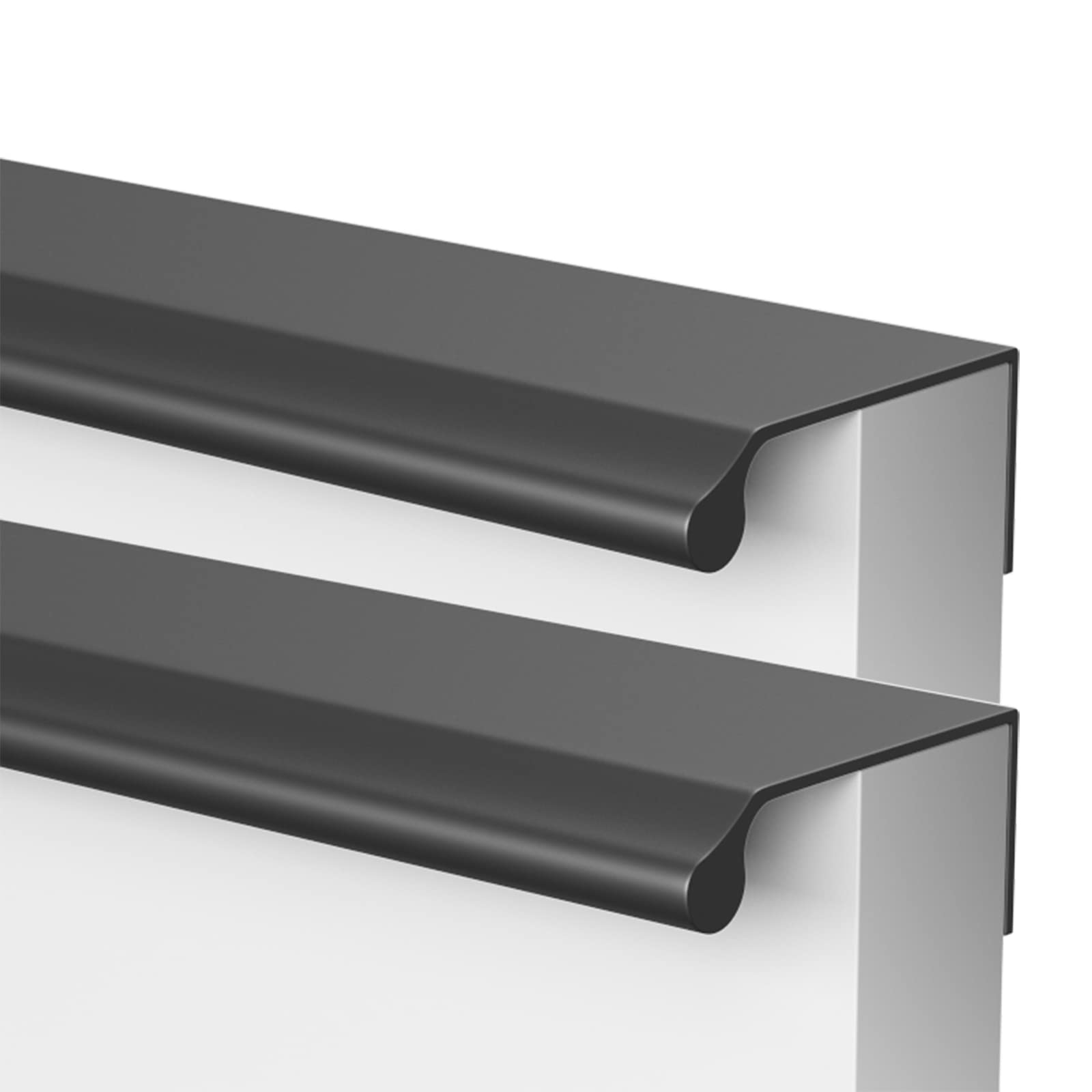 SCMYZLYD Aluminum Finger Edge Pull, Concealed Door Handle Pack of 2 Black Multiple Sizes Aluminum Alloy(Length 800mm)