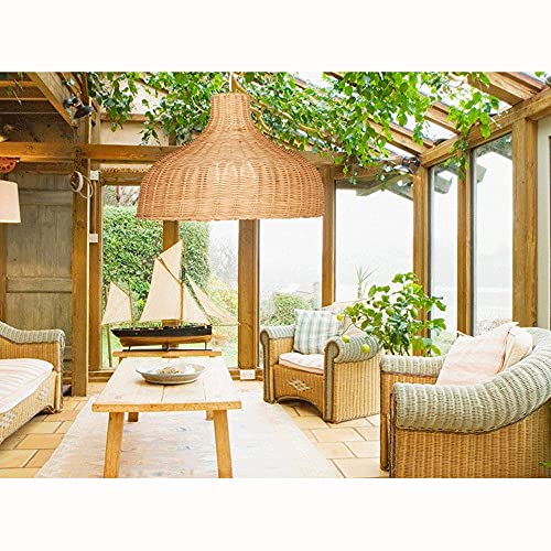 Suspension bambou réglable 40cm pour sublimer un plafond haut de restaurant