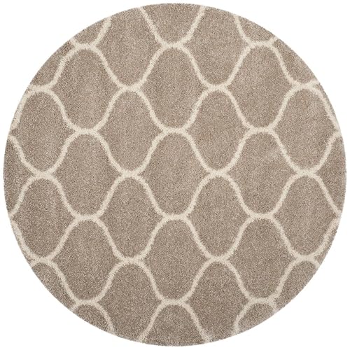Image of Plain Shaggy Rugs and Carpet for Home and Floor Mats 4x4 Round M-23