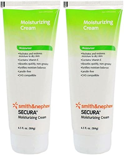 Smith and Nephew Secura Moisturizing Cream - Lanolin Free - 6.5 oz Tube - Pack of 2