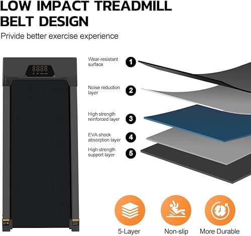 Miniatura 3 de Panana Caminadora portátil para usar debajo del escritorio para gimnasio en casa, con control remoto, máquina de correr 2 en 1 con pantalla LED,