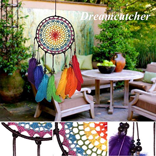 Chicieve Rainbow Dream Catcher For Girls Bedroom Decoration Gifts- 7.8" Dia - 23.6" Length #TOP3