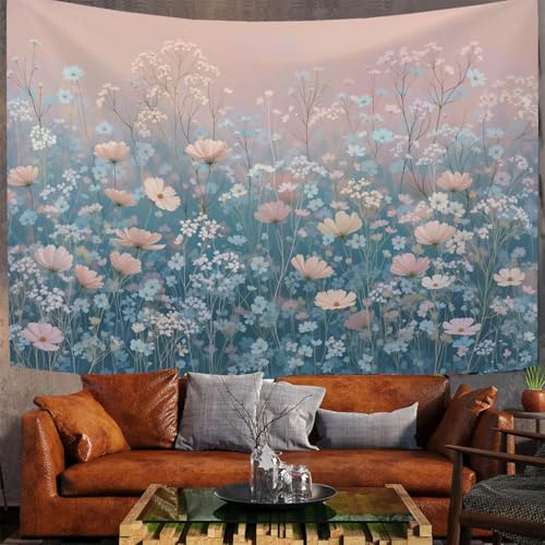 Tapisserie murale pour habiller un mur vide avec un champ de fleurs sauvages 150x100