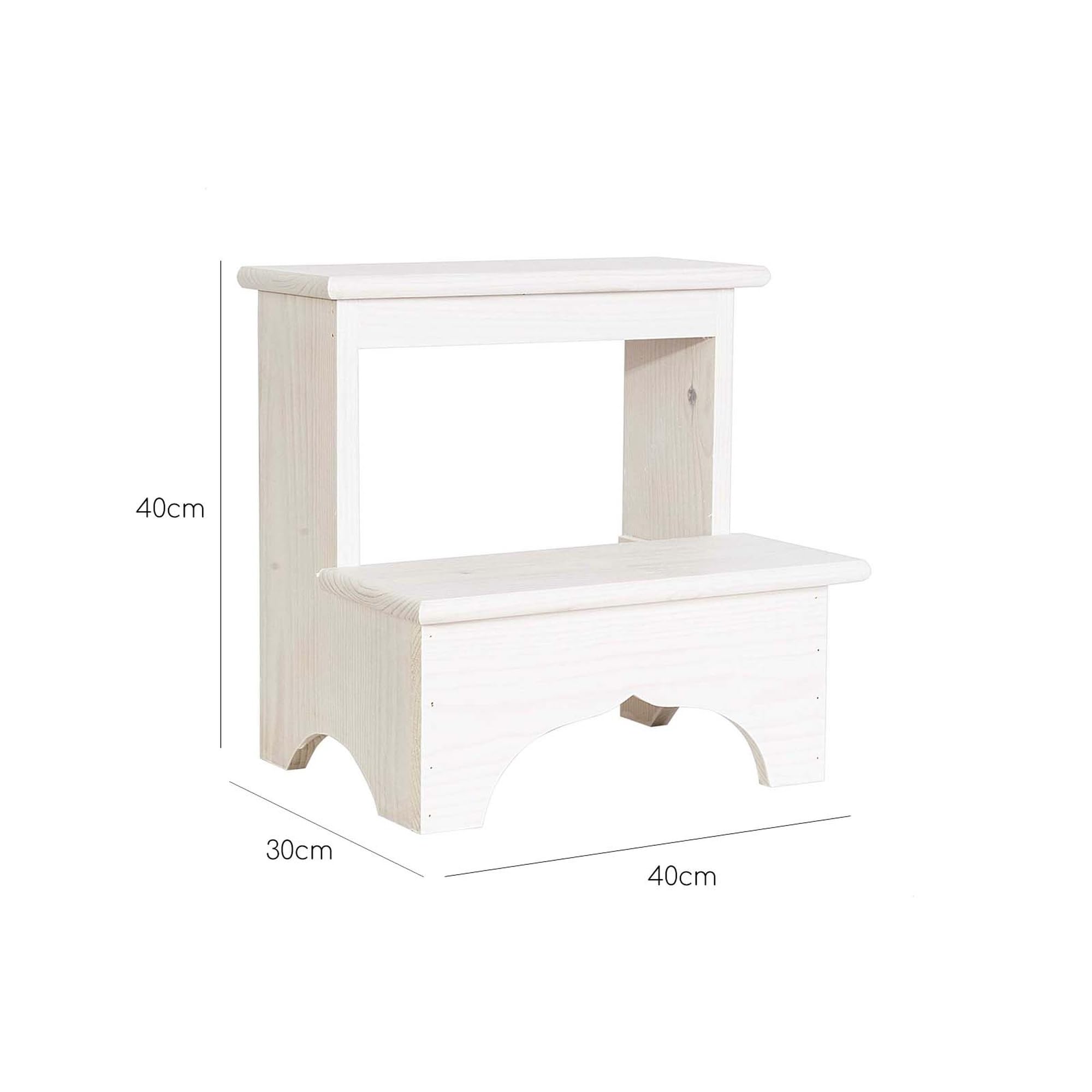 Aranaz Tabouret Escalon Blanc, 40 x 30 x 40