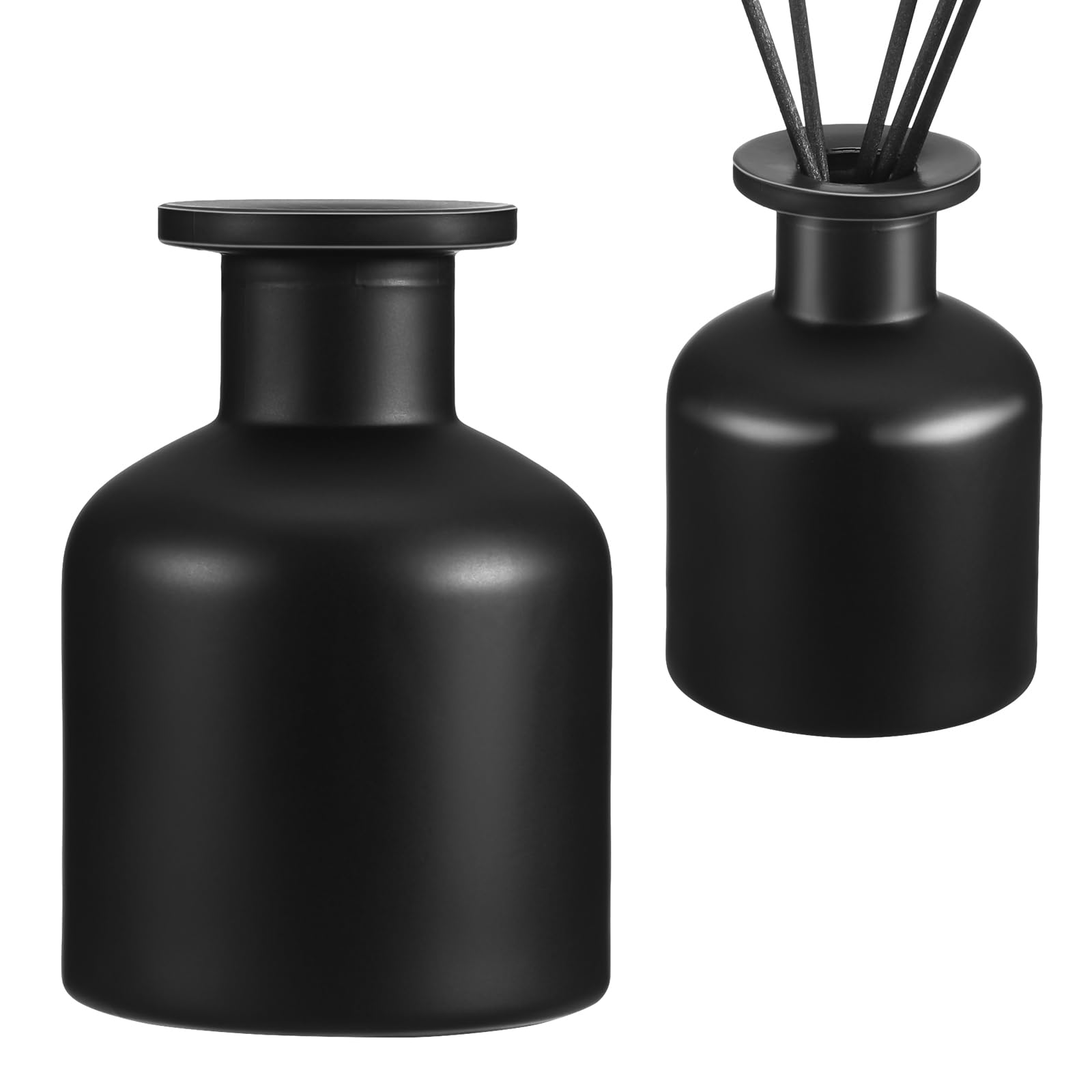 Frcolor リードディフューザー 容器 150ml 2個セット ガラス瓶 円筒形 詰め替え用 ディフューザー ボトルのみ おしゃれ インテリア 玄関 寝室 アロマディフューザー 容器のみ