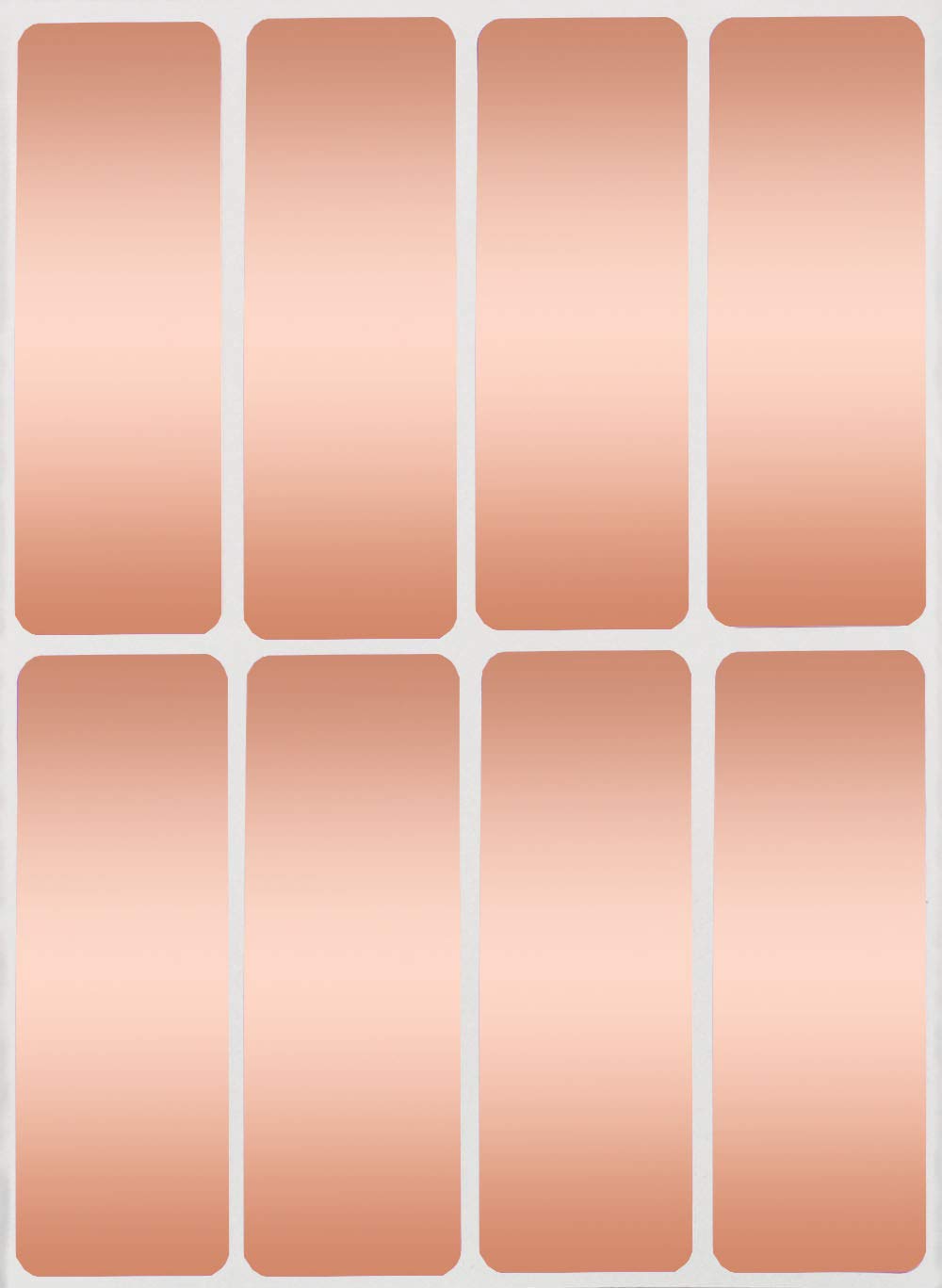 Royal Green Writable Rectangular Labels, 1 x 3 inch (75mm x 25mm) Rose Gold Stickers for Labeling - 800 Pack
