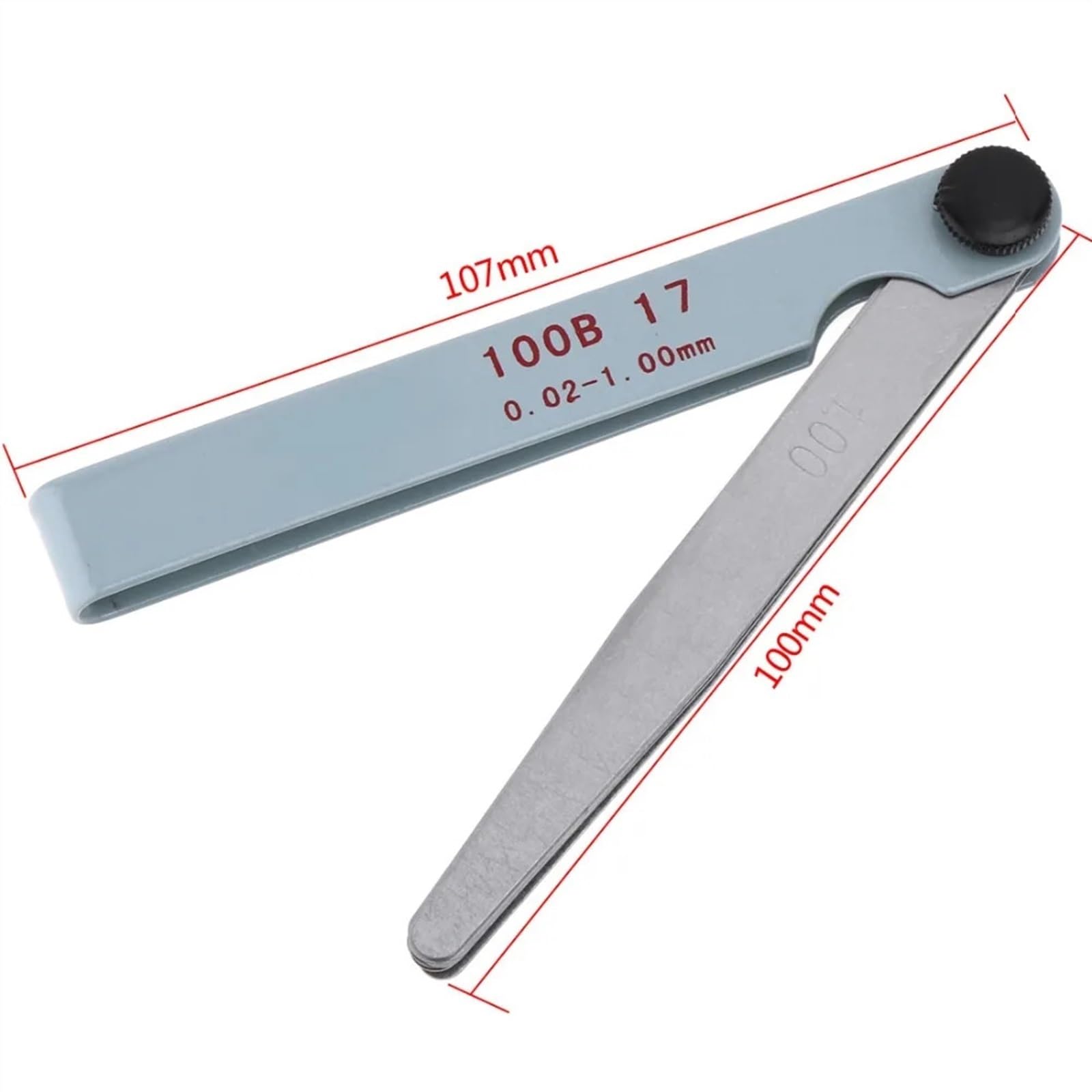 CCERQWZ 17 Blades Feeler Gauge Metric Gap Filler 0.02-1.00mm Gage Measurment Tool for Engine Valve Adjustment