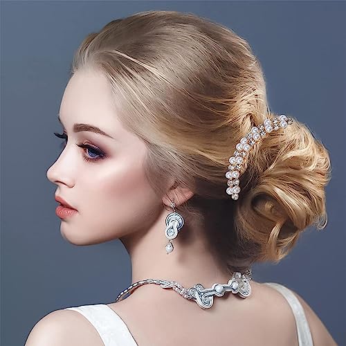 PLABBDPL 2 Pcs Pettine Laterale con Strass, Strass...