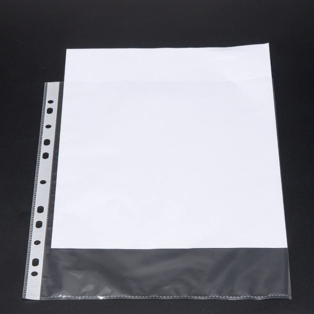 Dream Xplore 100-Piece Transparent Waterproof Leaf Sheet Protector Documents Files with 11 Punched Ring Holes, A4 Size (Transparent File Sleeves-100Pcs) 2