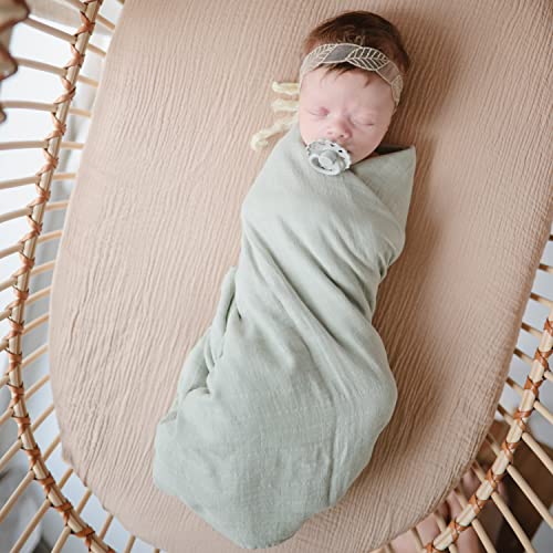 Mushie Extra Soft Bassinet Muslin Crib Sheet | 30" X 16" (Blush) #TOP4