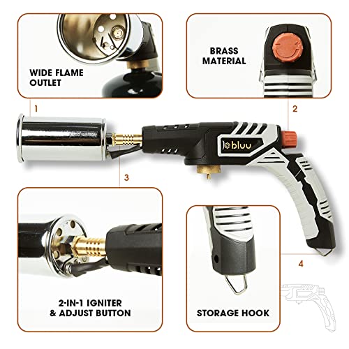 BLUU-Grill-Cooking-Propane-Torch-Sous-Vide-Outdoor-Charcoal-Starter-Professional-Grilling-Torch-Lighter-Kitchen-Tool-Culinary-Torch-Gun-for-People-Who-Want-The-Best-Torch-for-The-Job