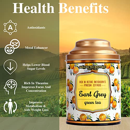 Image of Sancha Tea Boutique, Tea Combo Pack: Chamomile Herbal (50g), Caffeine Free Herbal Tisane & Earl Grey Teas (100g), Real Bergamot with Citrus Notes