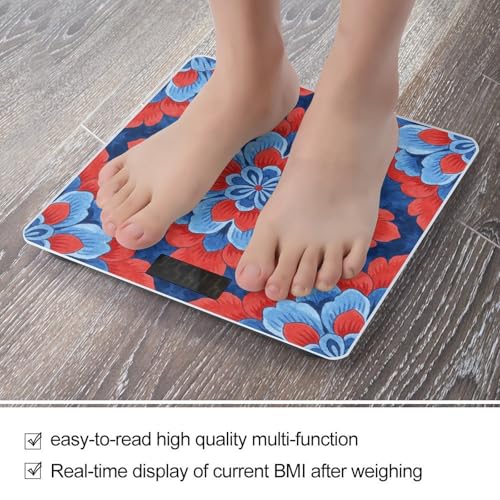 Báscula digital Oxford Blue Red Floral Flowers 180kg miniatura 5