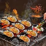 25pcs Grillable Oyster Shells - Reusable Stainless Steel Shells for Oyster Cooking, Baking & Grilling - Ideal for Seafood Preparation