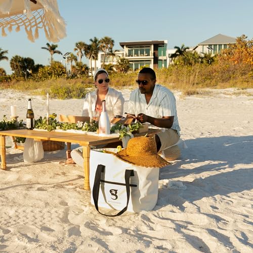 geckobrands Waterproof Escape Beach Tote – Spacious Travel Beach Bag with Hidden Pocket and Long Handles for Easy Carrying3