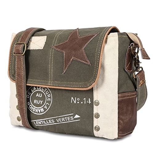 Bolso bandolera grande de lona reciclada para mujer miniatura 3