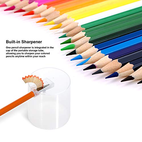 Deli 48 Pack Colored Pencils With Built-In Sharpener In Tube Cap, Vibrant Color Presharpened Pencils For School Kids Teachers, Soft Core Art Drawing Pencils For Coloring, Sketching, And Painting #TOP2