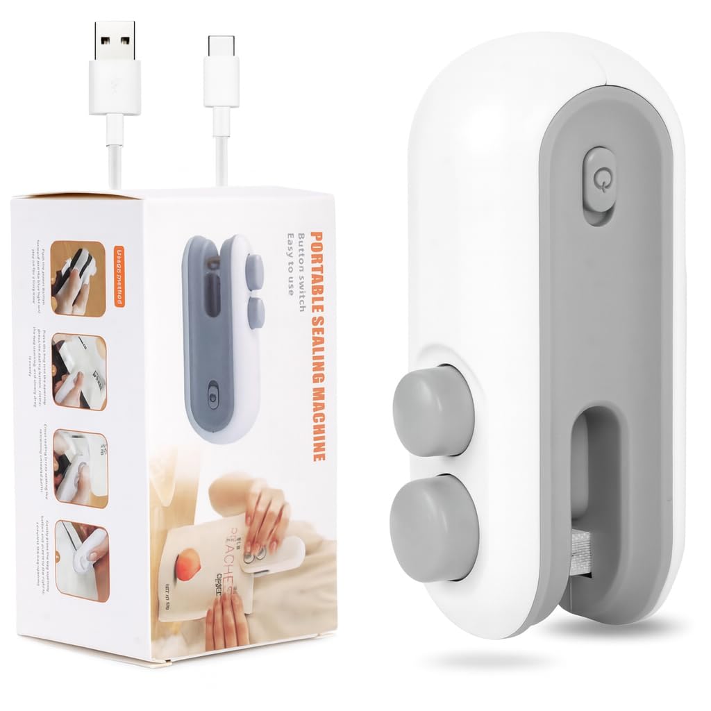 Mini Portable Bag Sealer with Cutter & Magnet | USB Type-C Rechargeable Handheld Heat Sealer | One-Click Food Packet Sealing Machine for Chips, Snacks & Storage Bags-image-17