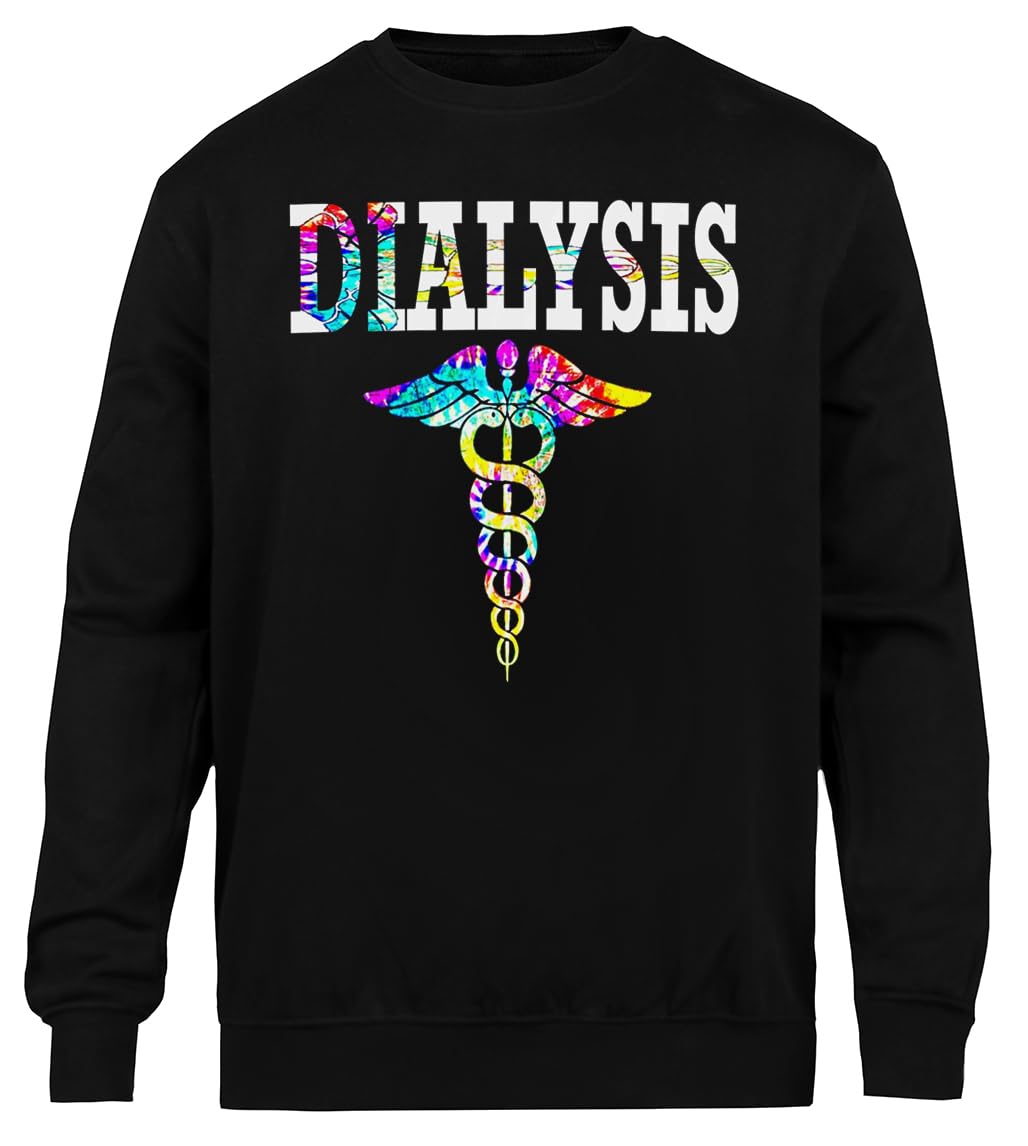 Modny Technik Dializ Unisex Czarny Sweter Ekologiczny Unisex Black Sweatshirt Eco-Friendly Crewneck