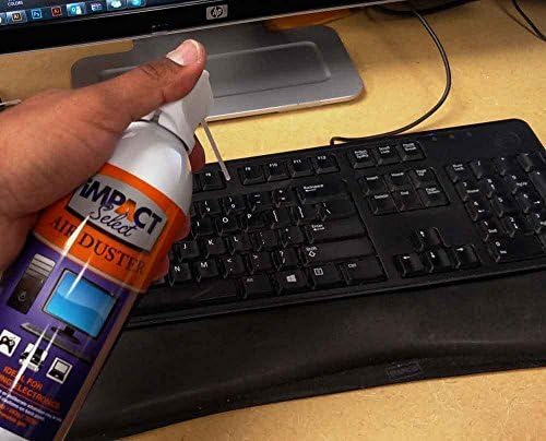 Impact Select Air Duster Compressed Canned Air Keyboard Computer Cleaner Dust Off 10oz Can with Straw (12 Pack)