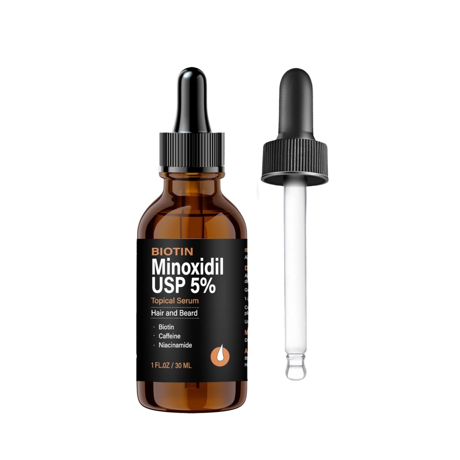 5 Minoxidil Hair Growth Serum with Caffeine Biotin for Women Men Hair Loss Treatment for Regrowth Thickening Beard