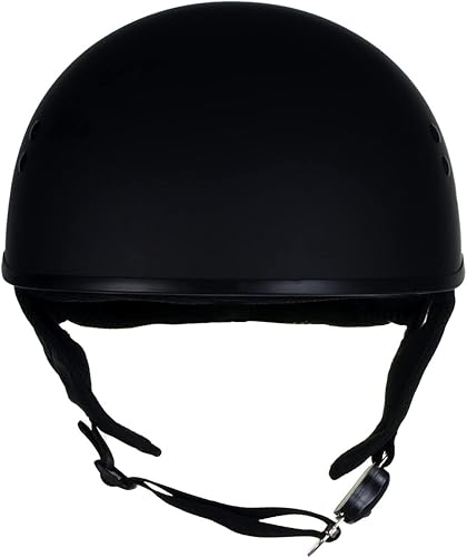 Miniatura 4 de Hot Leathers HLT68 'Tipo 1' llamas negras planas para motocicleta, aprobado por DOT, medio casco para hombres y mujeres motoristas