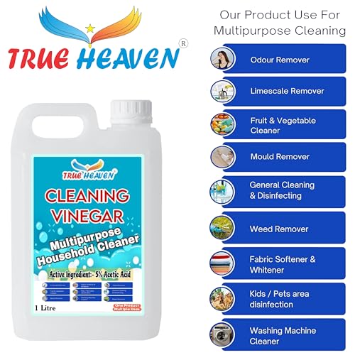 Image of White Cleaning Distilled Vinegar | 1L | Multipurpose cleaning formula for Surface, Glass, Stainless Steel, Ceramic, Vegetables, Fruits, Lime Scale and Odour Removal, taps, shower, faucet