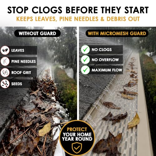 Image of DIY Gutter Guards, 5 Inch, 100 FT, Stainless Mesh, Sandcastle