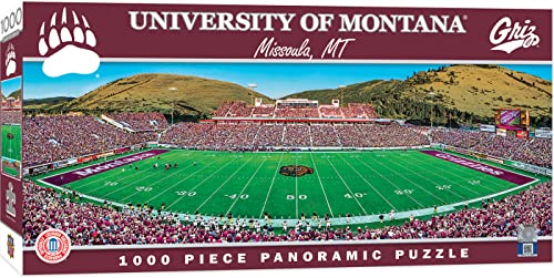 Image of MasterPieces - 1000 Piece Jigsaw Puzzle, NCAA Montana Grizzlies, Panoramic Football Stadium View, Fun for Adults and Family, 13 inchx39