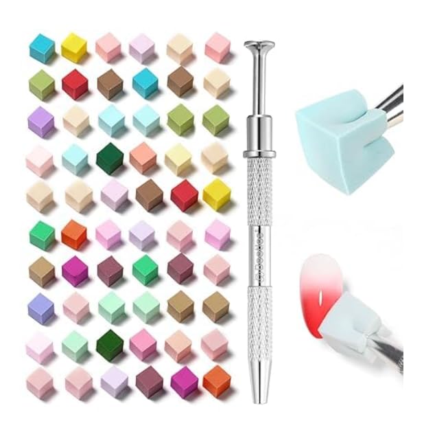NPAH Gel Polish Soft Nail Sponges for Ombre, 88Pcs Large Size Nail Art Sponges With Grabbing Pen, Ombre Nail Brush to Creat Color Gradient Effect, Manicure Nail Tools for Nail Art Design-image-41