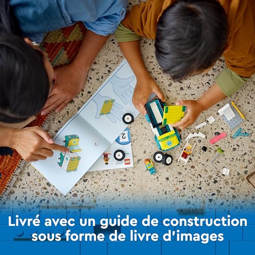 LEGO City L’Ambulance de Secours et Le Snowboardeur, Jeu Enfants avec Jouet de Véhicule Médical, Minifigurines de Paramédical et Snowboardeur, Cadeau pour Garçons et Filles de 4 Ans ou Plus 60403