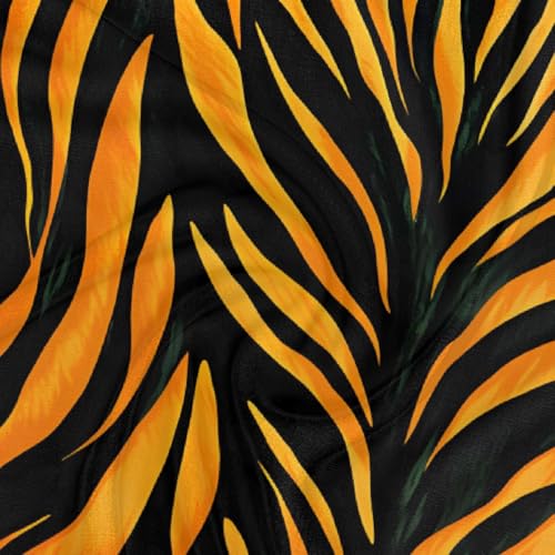 Tiger Print Square Silk Scarf for Women, 23.6" Lightweight Fashion Scarves Wraps, Silk Like Hair Neck Scarf Headband Bandanas for Ladies3