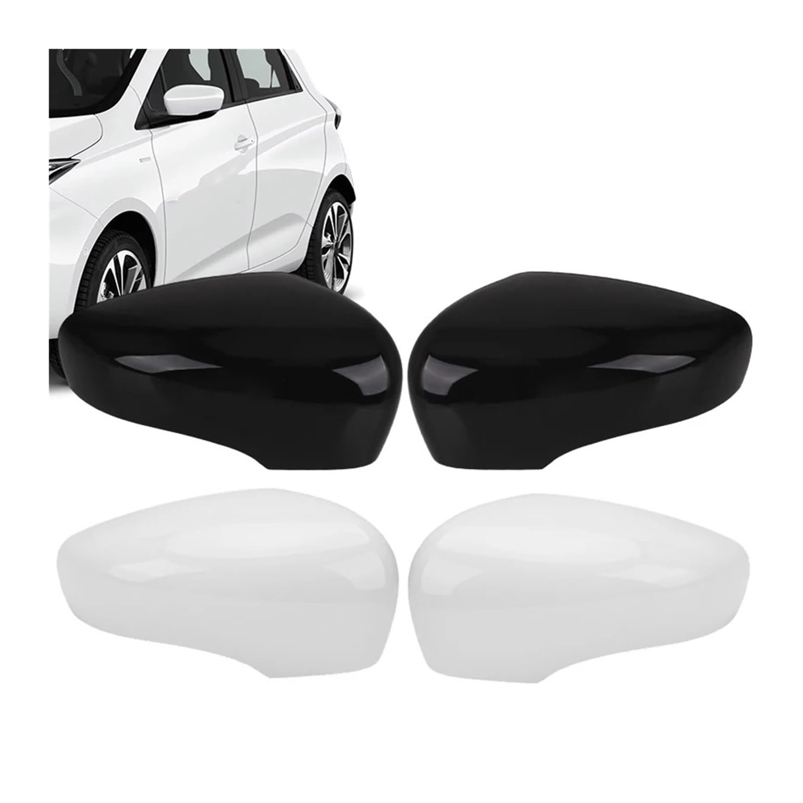 coques de rétroviseur de voiture Pour Clio 4 5 MK4 MK5 2012 2013 2014 2015 2016 2017 2018 2019 2020 2021 2022 2023 2024 2025 Couvercle De Rétroviseur Latéral(4-Right White4)