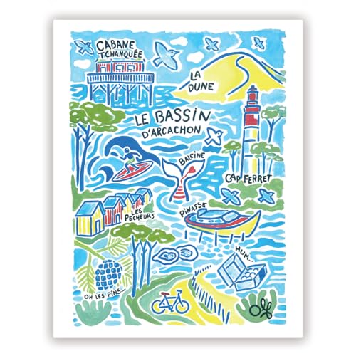 Affiche Bassin d'Arcachon 30x40 cm Olf Art poster mural