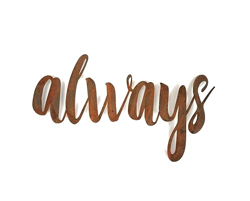 Miniatura 410 de Steel Metal Script Word Art - Various Sizes and Finishes (cheers Small 12.5x6", Raw, Unfinished Steel)