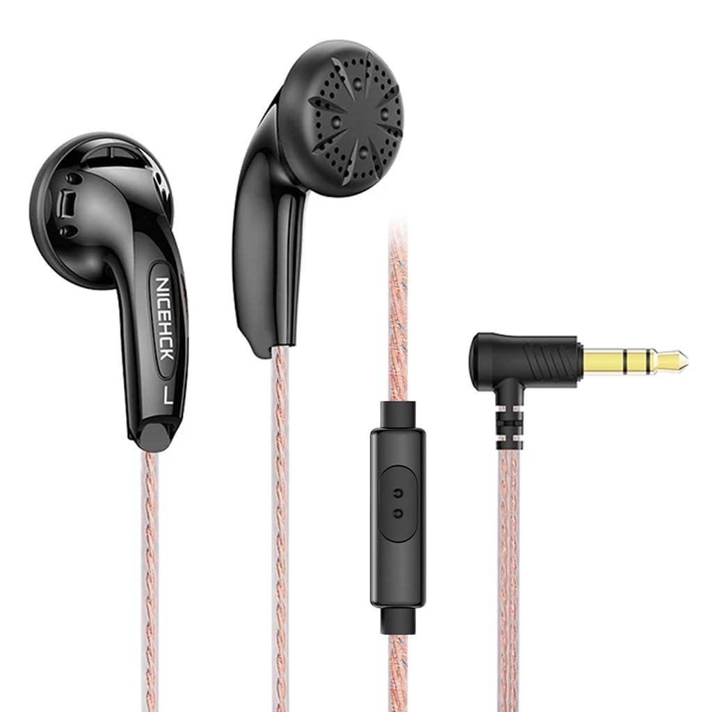 Concept Kart NiceHCK YD30 15.4mm Dynamic Driver Earphone L Plug Earbuds 3.5mm Jack HiFi Bass Music Headphones Flat-Head Headset for Sports Running Gaming