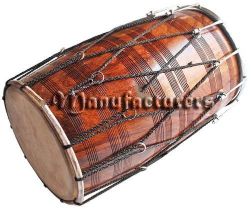 Fasherati Punjabi Bhangra solido fatto a mano Sheesham legno Dhol tamburo con bastone