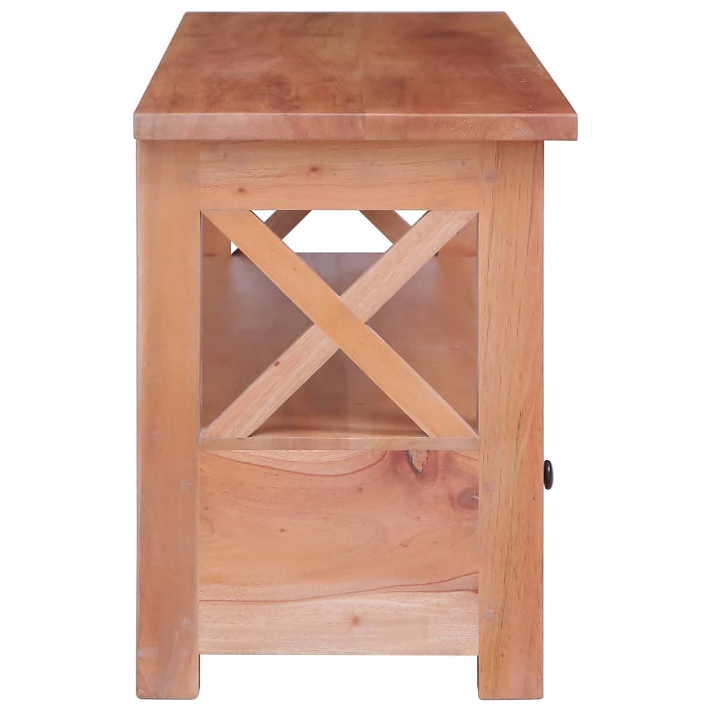 vidaXL Meuble TV Armoire Basse avec 2 Tiroirs et Une Etagère Multimédia Salon Salle de Séjour Maison Intérieur 120x30x40 cm Bois d'Acajou Massif