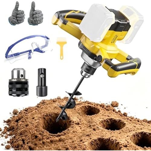 40V Cordless Auger Post Hole Digger for DeWalt 2x20V Max Battery - Brushless Motor Electric Auger Drill with 3/8" Chuck & 3/4" Adapter, for Tree Planting Fence Post Farm Garden (Battery NOT Included)