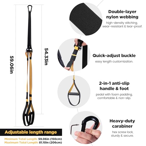 Image of Wall Mounted Pull Up Bar with Suspension Training Straps, Carbon Steel Chin Up Bar with 8mm Reinforced Steel Plate Brackets for Home Gym Strength Training