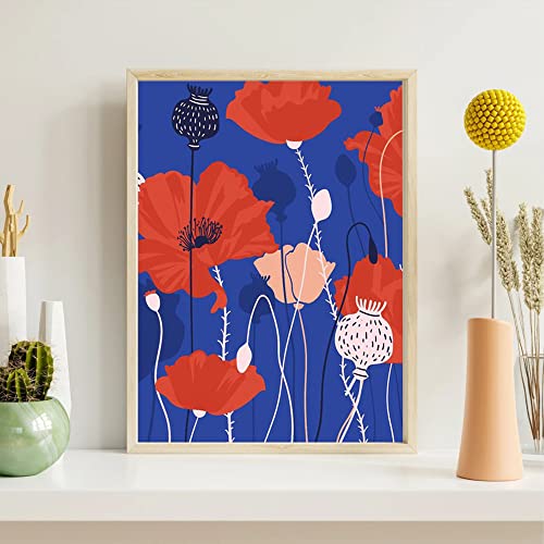 Image of cupmod 6 Pack Paint by Numbers for Kids and Adults- DIY Acrylic Painting Kits on Canvas Without Frame, Simple Flower Oil Painting for Home Wall Decor 12x16inch