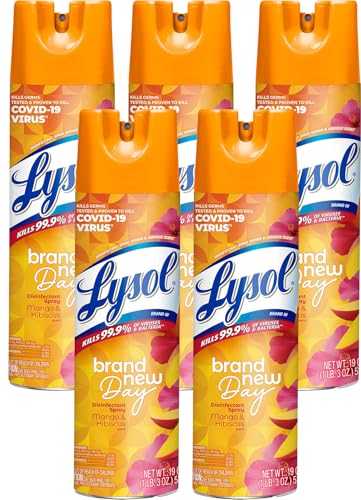 Lysol Disinfectant Spray - Mango & Hibiscus, 19 Oz (5-Pack)