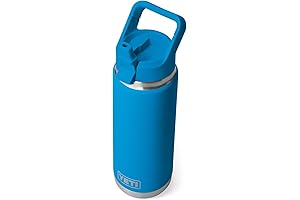 Rambler 26 oz Bottle, Vacuum Insulated, Stainless Steel with Color Matching Straw Cap
