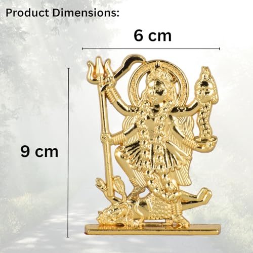 Image of BUC Mahakali Maa Both Side 2D Idol for Car Dashboard - Golden Finish Spiritual Mahakali Ji Statue for Car & Mandir Decor (S970-GOLD)