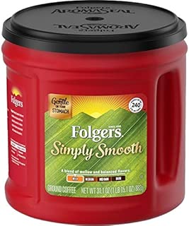 Folgers Simply Smooth Mild Roast Ground Coffee, 31.1 Ounces