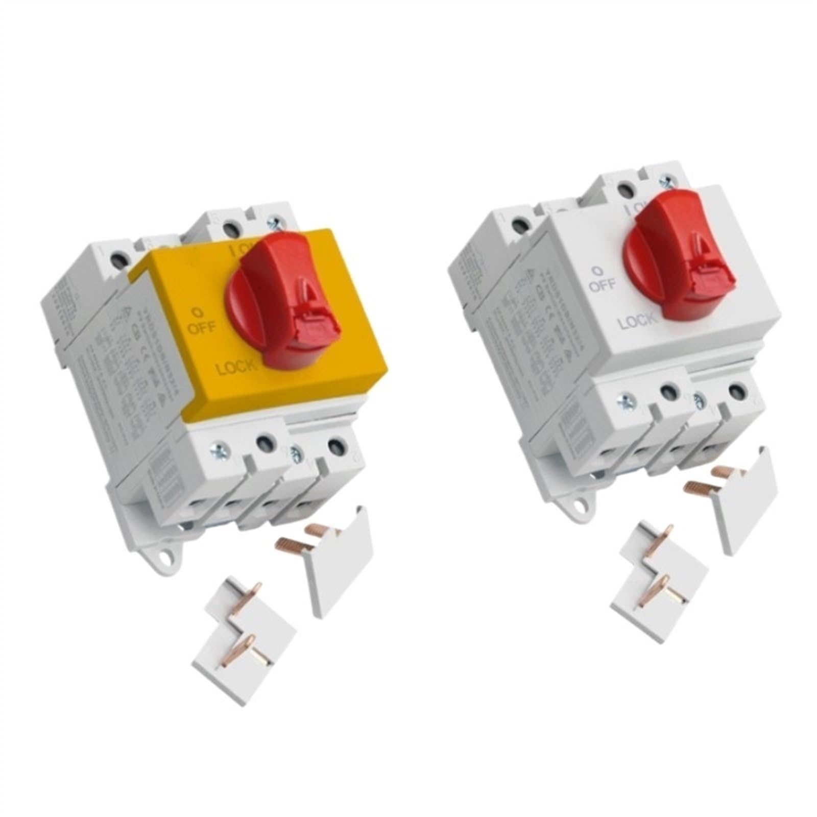 Sezionatore CC solare fotovoltaico 4P 2P 1000V 600V 32A Sezionatore rotativo su guida Din for maniglia rotante solare DC BOX(Yellow,4P_600V)