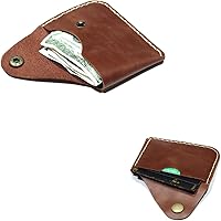 Vista 18 de Leather Card Holder Wallet, Compact Design with Slots for Cards and Cash (light brown)